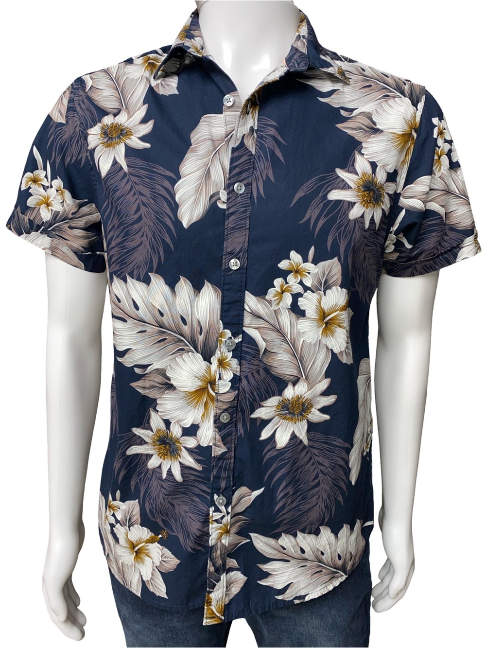 Denim & Flower Ricky Singh Hawaiian Floral Button Down Shirt Men’s Medium